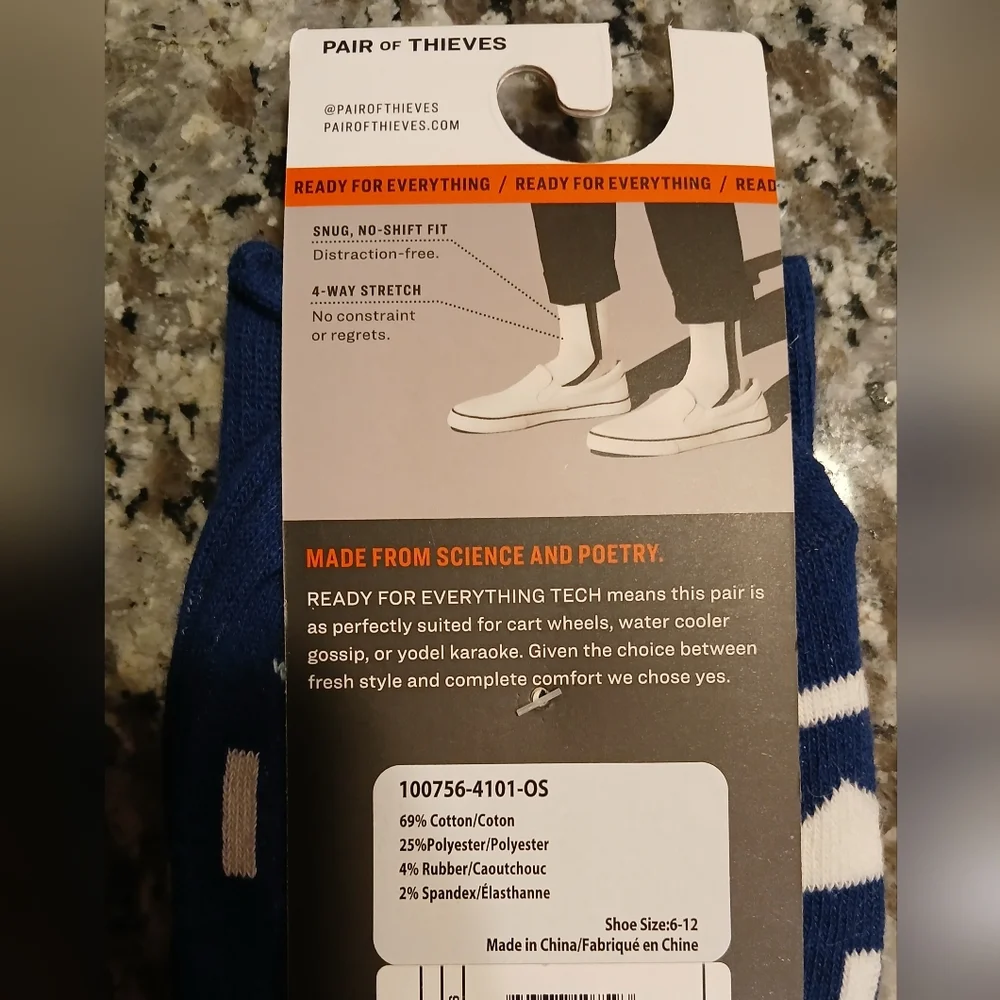 NWT Men's‎ Pair of Thieves Crew Socks